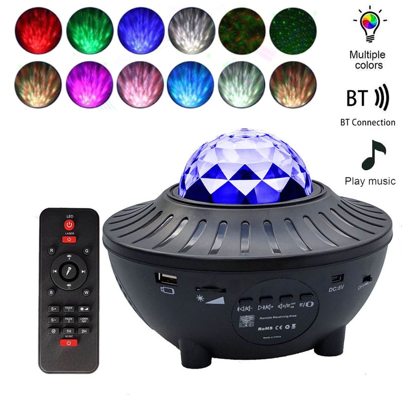 USB sky star watermark bluetooth music star light projector (without battery) Black 16.7*13.5*16.7cm - Image 5