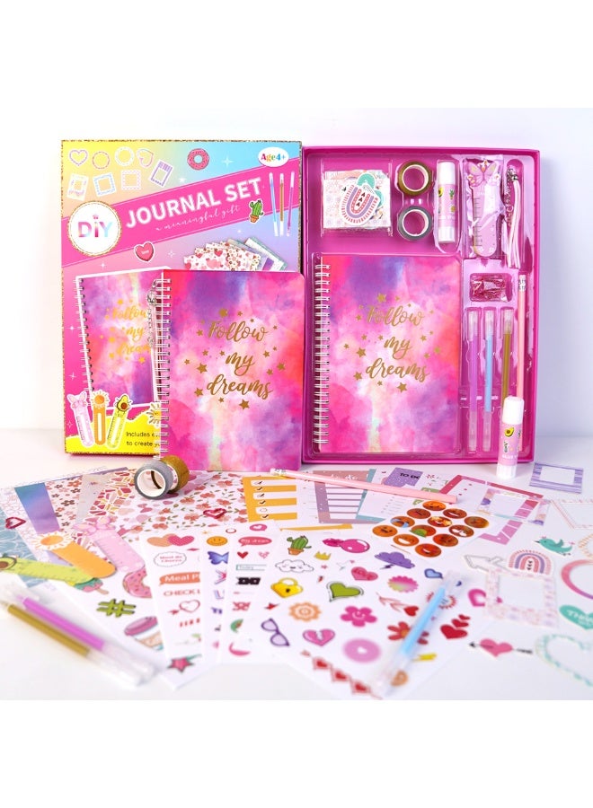 Pink DIY Journal Set for Girls, Kids Diary Gift Box with Scrapbook and Stickers, Birthday Gift - Image 5