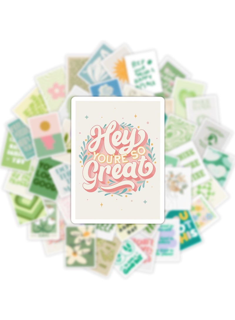 قوس قزح أورينبو 50 قطعة من ملصقات البطاقات البريدية الصغيرة، ملصقات جمالية تحفيزية لسجلات القصاصات، ملصقات بطاقات بريدية مستطيلة مقاومة للماء على شكل زهرة، ملصقات لمجلة الرصاص، دفتر مخطط الكمبيوتر المحمول - Image 3