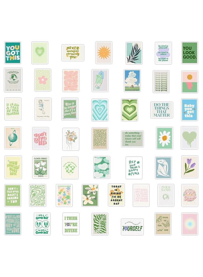 قوس قزح أورينبو 50 قطعة من ملصقات البطاقات البريدية الصغيرة، ملصقات جمالية تحفيزية لسجلات القصاصات، ملصقات بطاقات بريدية مستطيلة مقاومة للماء على شكل زهرة، ملصقات لمجلة الرصاص، دفتر مخطط الكمبيوتر المحمول - Image 5