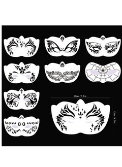 Mordely Face Paint Stencils Carnival Face Stencils for Kids Girls Boys Carnivals Holiday, 8pcs Full Face  - Image 1