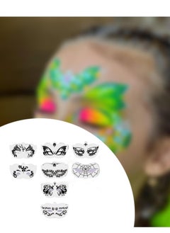 Mordely Face Paint Stencils Carnival Face Stencils for Kids Girls Boys Carnivals Holiday, 8pcs Full Face  - Image 3