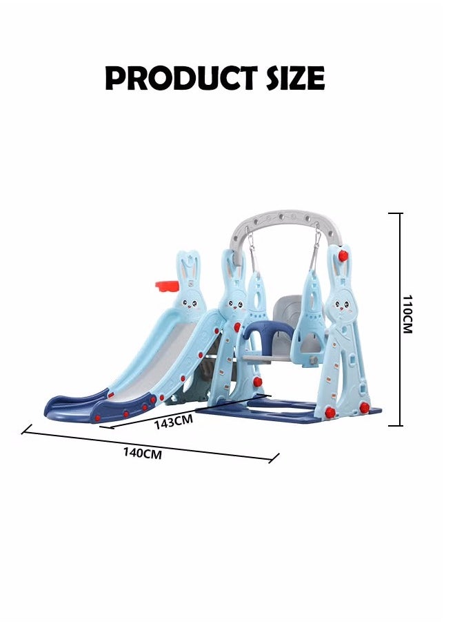 4-In-1 Swing And Slide Set For Indoor, Rabbit 143X140X110cm