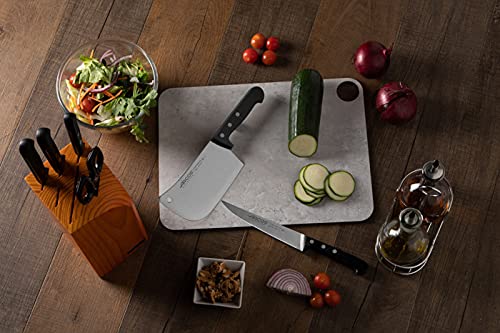 ARCOS Knife Set 6 pieces Nitrum Stainless Steel. 3760 gr. Pine Wood Block. Ergonomic Polyoxymethylene POM Handle. Series Universal. Greater control. Color Black. - Image 4