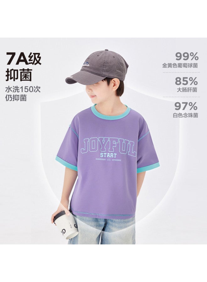 Zuoxi Boys' T-shirt Short Sleeve Cooling Antibacterial Summer Kids' Top Breathable Ice-cool Set Stylish Big Boys' Outfit - Image 3