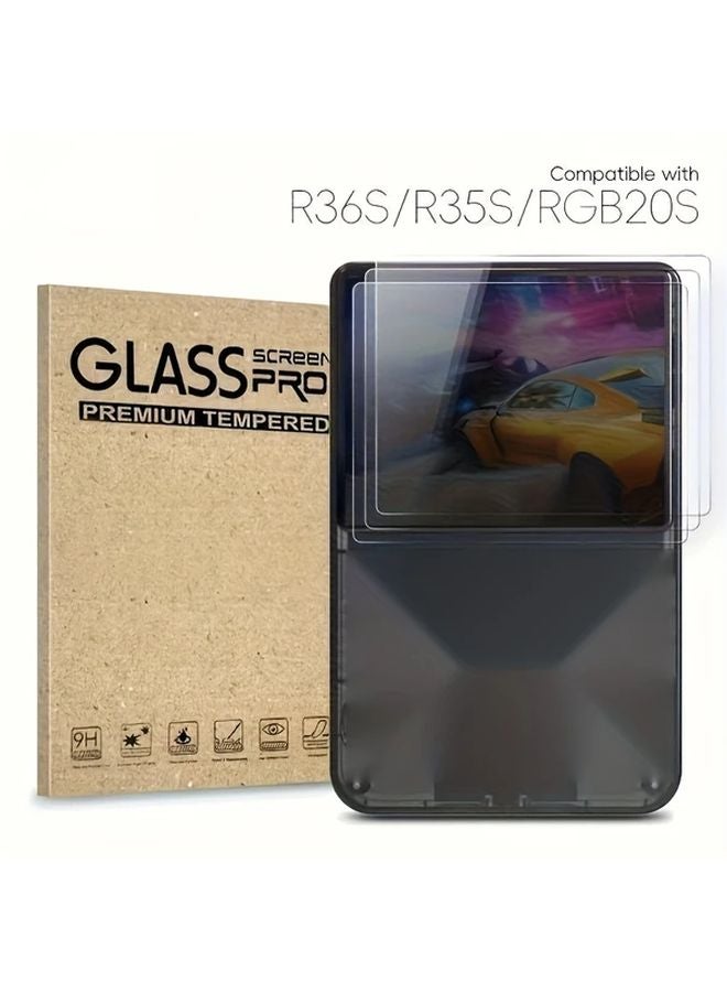 5pcs Tempered Glass Screen Protector And 2 Rocker Caps For Retro Mini Handheld Console - Image 2
