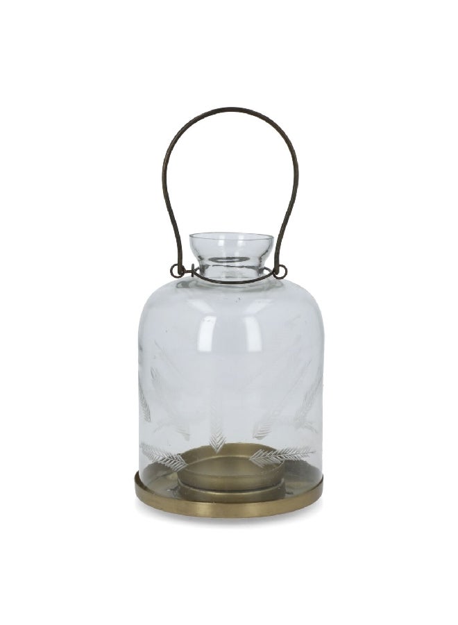 atmosphera Wonder Glass Candle Tea Light Lantern with Handle Clear 17 x 12.5 cm 181406 - Image 1