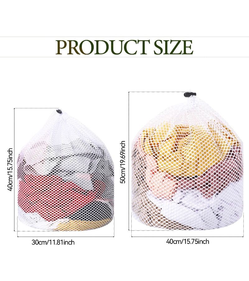 2 Packs Heavy Duty Laundry Mesh Bags 1 Big 1 Small for Underwear Travel - Image 4