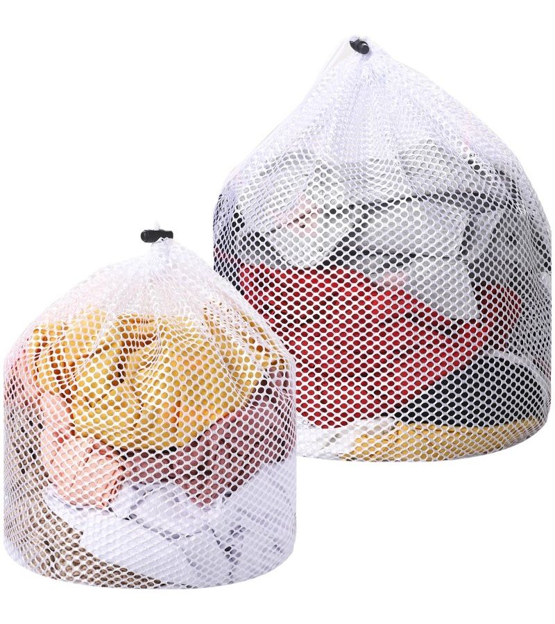2 Packs Heavy Duty Laundry Mesh Bags 1 Big 1 Small for Underwear Travel - Image 1