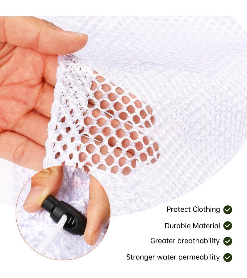 2 Packs Heavy Duty Laundry Mesh Bags 1 Big 1 Small for Underwear Travel - Image 2