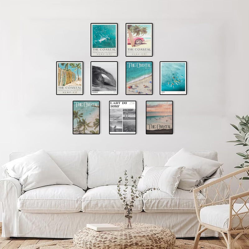 Uniro Coastal Cowgirl Decor Aesthetic, Coastal Granddaughter Room Decor, Trendy Beachy Wall Decor Beachy Summer Poster Poster Pictures, Retro Newspaper Beach Wall Art Prints Preppy Surf Up Posters for Teen Girls Room Decor, Dorm Bedroom Apartment- UNFRAMED - Image 2