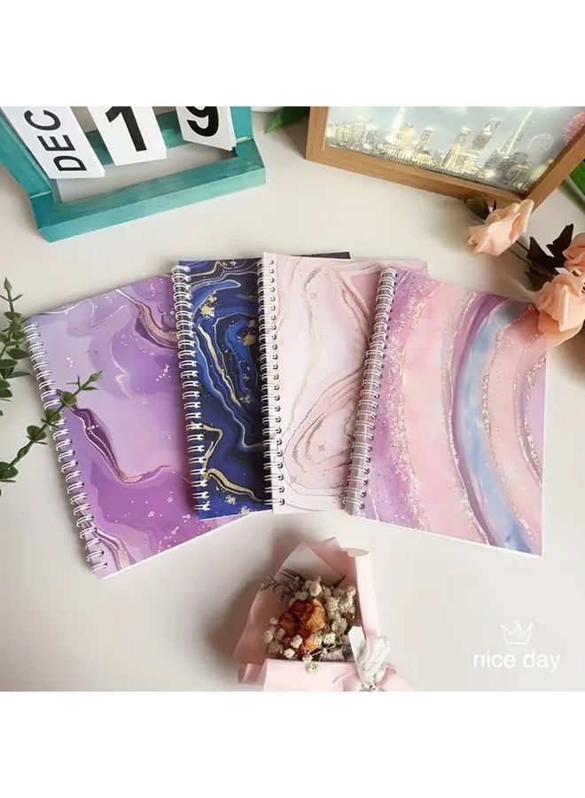 Vintage A5 Reusable Sticker Collecting Book Blank Storage Album With Perforated Pages Durable Spiral Binding - Image 1