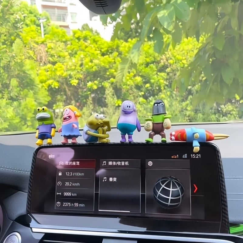 Bikini Bottom Residents Car Dashboard Toy Creative Cute Car Interior Decoration Figurine - Image 1