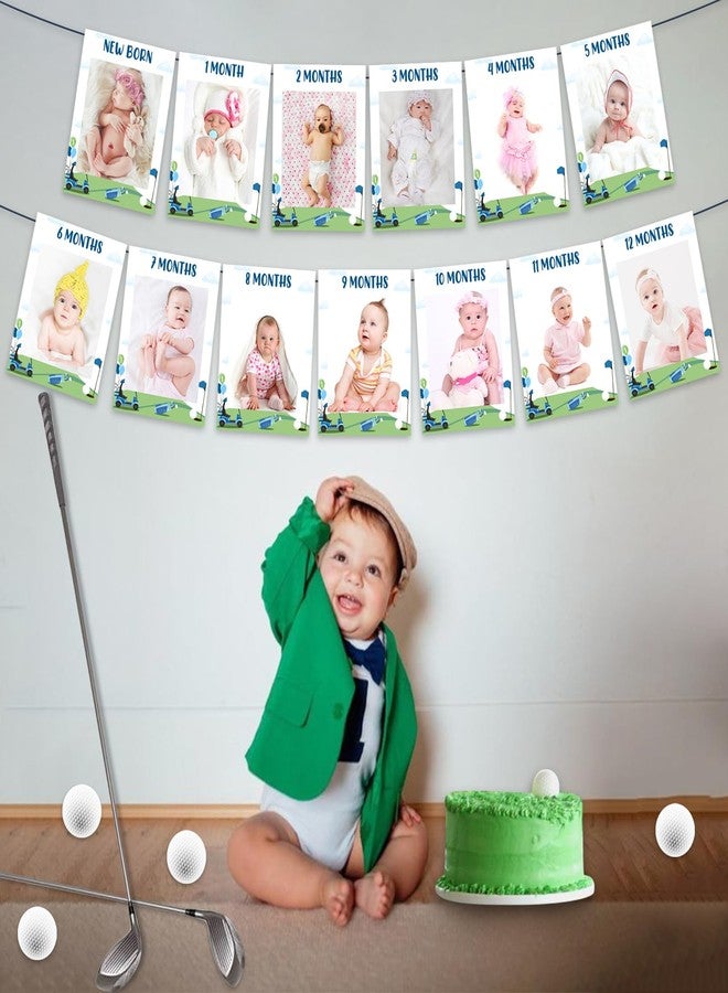 Cheereveal Master Golf First Birthday Photo Banner, Golf Monthly Picture Banner, Golf Ball 1st Birthday Decorations for Newborn to 12 Months Boys or Girls - Image 4