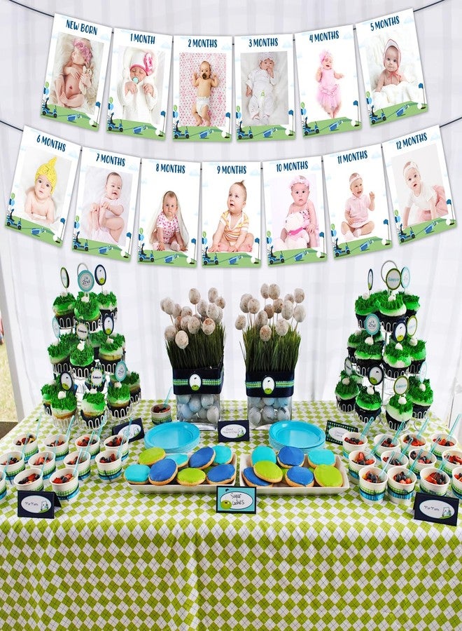 Cheereveal Master Golf First Birthday Photo Banner, Golf Monthly Picture Banner, Golf Ball 1st Birthday Decorations for Newborn to 12 Months Boys or Girls - Image 2