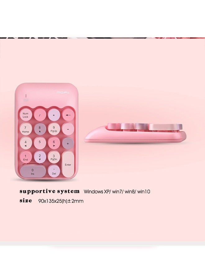 Wireless Numeric Keyboard Pink/White - Image 3