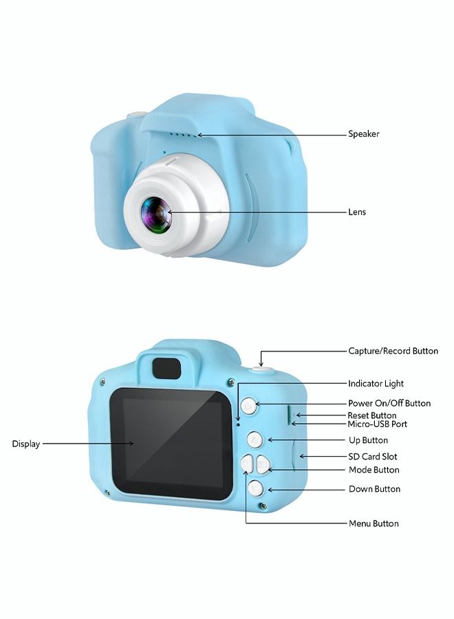 Kids Camera for Boys for 4-8 Year Old Boy Selfie Camera for Toddler Digital Video Camera Toys for 3 4 5 6 7 8 Year Old Boys with 32GB SD Card by Rindol -Blue