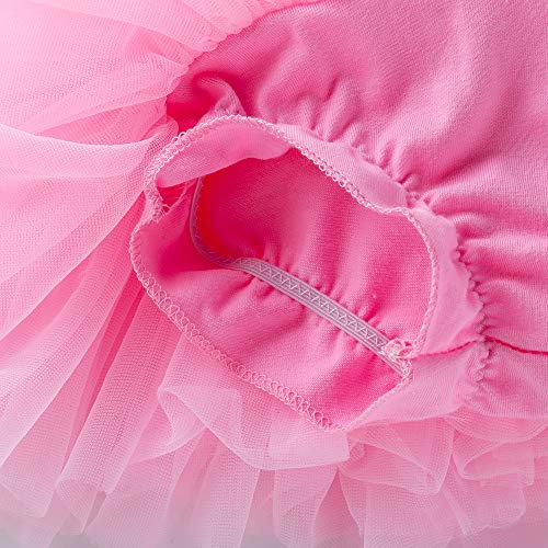 elamccor Baby Girls'Tutu Skirt with Shorts Newborn Toddler Tulle Skorts 0-24 Months Pink - Image 5
