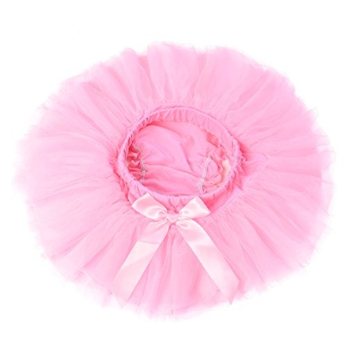 elamccor Baby Girls'Tutu Skirt with Shorts Newborn Toddler Tulle Skorts 0-24 Months Pink - Image 2