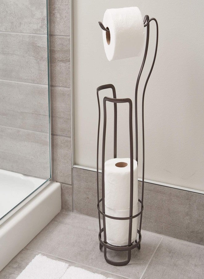 InterDesign iDesign Axis Metal Free Standing Toilet Paper Tissue Holder, Roll Reserve Canister for Kid's, Guest, Master, Office Bathroom, 8" x 6.6" x 24.1", Bronze,55642 - Image 4