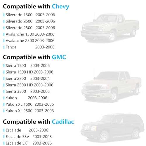 SIYOEN 19115820 Front Passenger Window Switch &Bezel for Chevy Tahoe Silverado 1500 2500 3500 Avalanche 1500 2500 GMC Sierra 1500 2500 Yukon XL Escalade ESV EXT 2003 2004 2005 2006 Door Switch 03 04 05 06 - Image 2