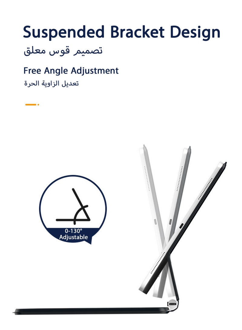 جورفنت لوحة مفاتيح لاسلكية سحرية لجهاز iPad الجيل العاشر  - تصميم ثنائي اللغة باللغتين العربية والإنجليزية، أسود، تصميم مغناطيسي فائق النحافة، اتصال بلوتوث، مثالي للكتابة والإنتاجية - Image 5