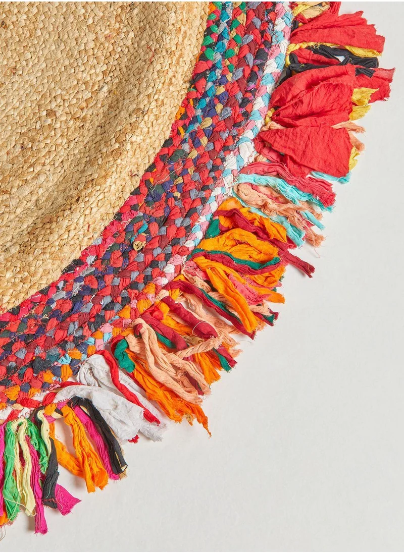 Ayra Jute Round Rug Carpet with Tassels