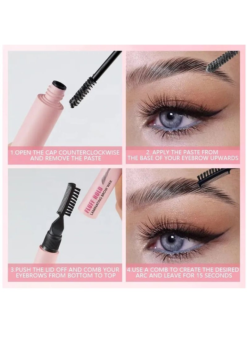 pudaier - Fluff Hold Laminating Brow Wax Eyebrow Setting Gel Brow Fix Gel Waterproof and Sweat Proof Eyebrow Repair Liquid Brows Non Sticky And Long Lasting Eyebrow Wax - Image 1
