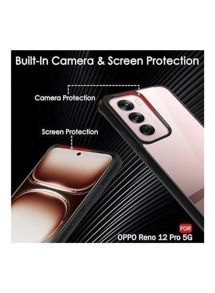 ماجيك ماسك بظهر شفاف وحماية كاملة وازرار سهلة الضغط لهاتف اوبو رينو 12 برو- اسود - Image 3