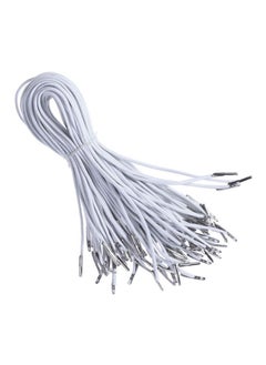 SUPVOX 100Pcs Elastic Barbed Cords Elastic Loop Stretch Thread String With Metal Barbs Fastener For Mask Making Book Binding (White)  - Image 1