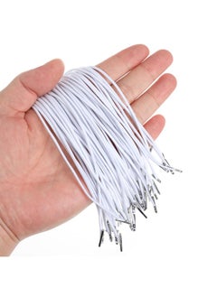 SUPVOX 100Pcs Elastic Barbed Cords Elastic Loop Stretch Thread String With Metal Barbs Fastener For Mask Making Book Binding (White)  - Image 3