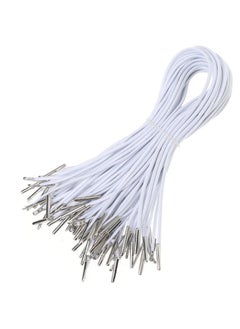 SUPVOX 100Pcs Elastic Barbed Cords Elastic Loop Stretch Thread String With Metal Barbs Fastener For Mask Making Book Binding (White)  - Image 2
