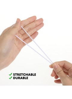 SUPVOX 100Pcs Elastic Barbed Cords Elastic Loop Stretch Thread String With Metal Barbs Fastener For Mask Making Book Binding (White)  - Image 5