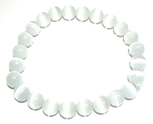 CRYSTALMIRACLE Powerful Selenite Beaded Round Bracelet Crystal Healing Fashion Jewelry Men Women Gift Handcrafted Accessory Wellness - Image 1