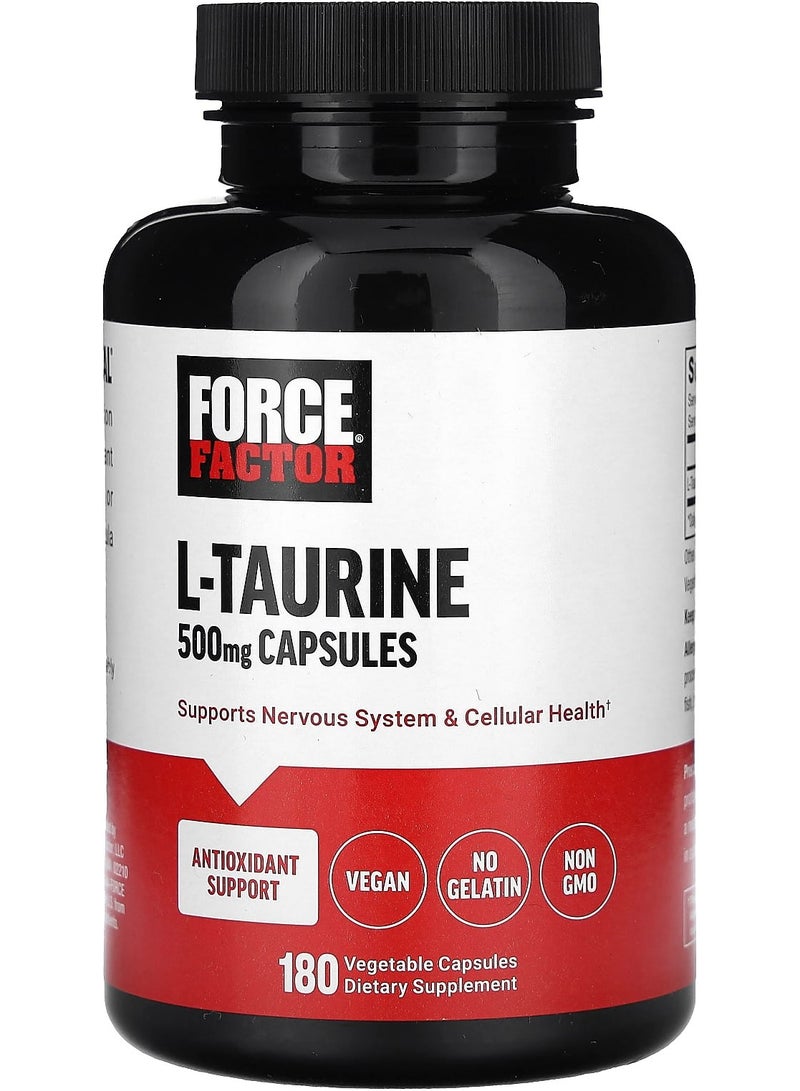 Force Factor L-Taurine 500 mg 180 Vegetable Capsules