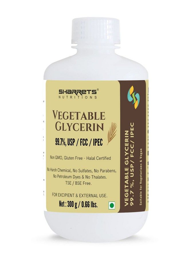 Sharrets Vegetable Glycerin 300G I Glycerine Pure Usp Food Grade For Baking Cakes Fondants Icing Skin Hair Face Diy Crafts Soap Base - Image 1