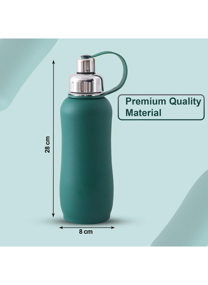 Kuber Industries Kuber Industries Vacuum Insulated Stainless Steel Water Bottle with Sipper and Handle | Leakproof, BPA Free, Rustproof | 750 ML | Green  - Image 3