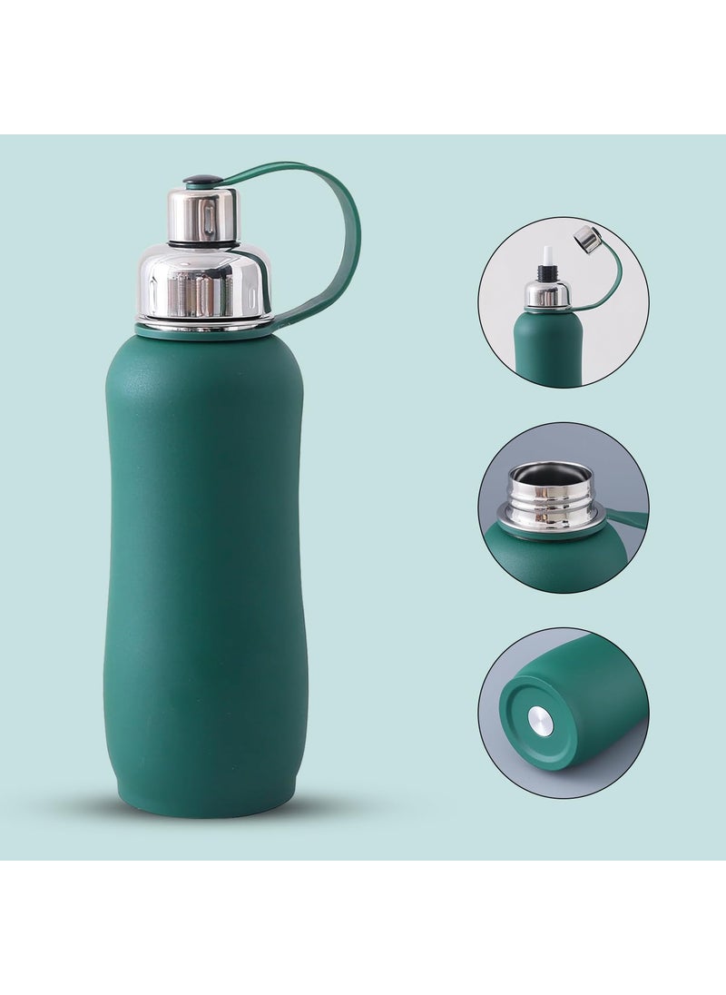 Kuber Industries Kuber Industries Vacuum Insulated Stainless Steel Water Bottle with Sipper and Handle | Leakproof, BPA Free, Rustproof | 750 ML | Green  - Image 4