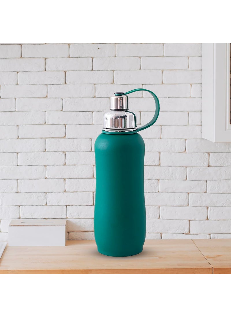 Kuber Industries Kuber Industries Vacuum Insulated Stainless Steel Water Bottle with Sipper and Handle | Leakproof, BPA Free, Rustproof | 750 ML | Green  - Image 2