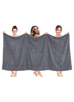 Fabienne Over-Sized Beach Towel 100x200cm Microfiber Extra Large Bath Sheet Pool Towel Yoga Towel Spa Towel Soft, High Absorption and Quick-Drying Grey  - Image 2