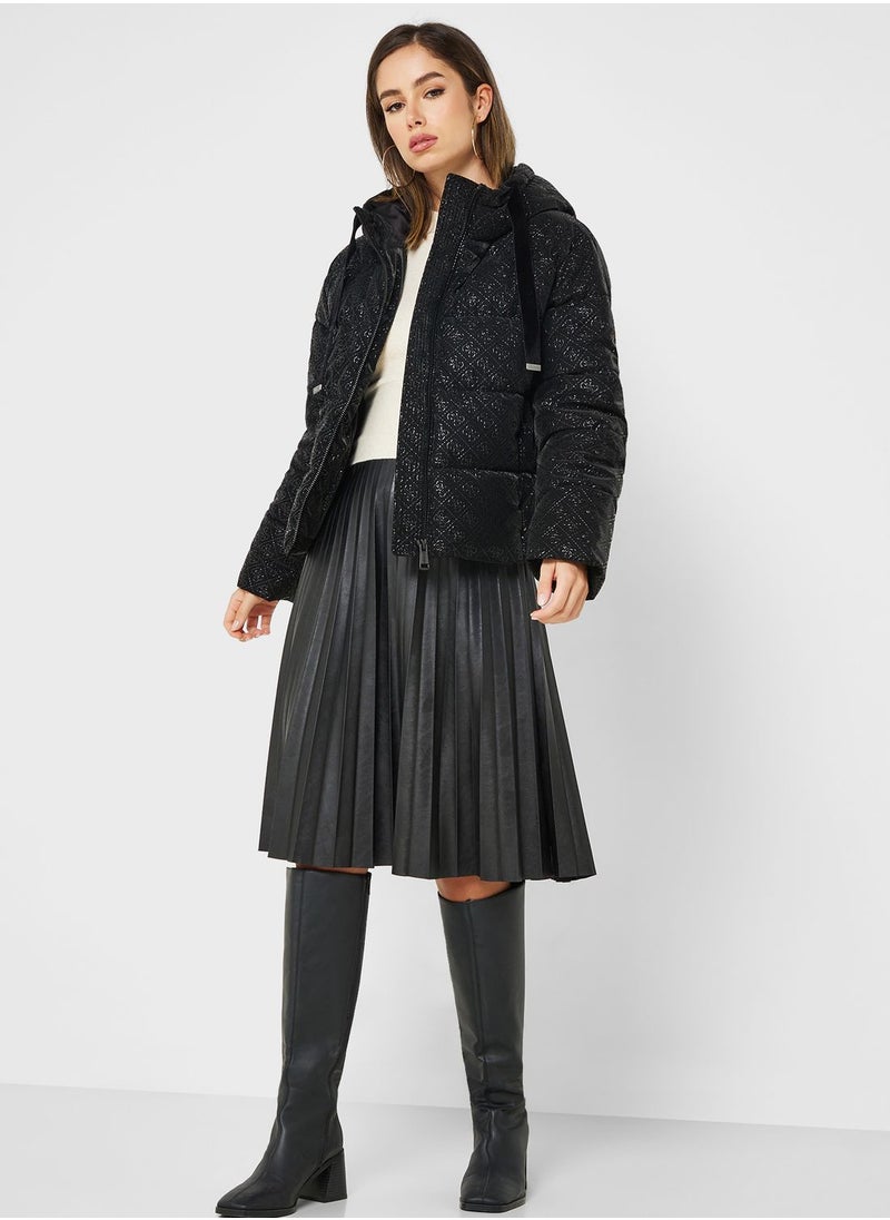 GUESS - Zip Through Printed Hoodie - Image 1