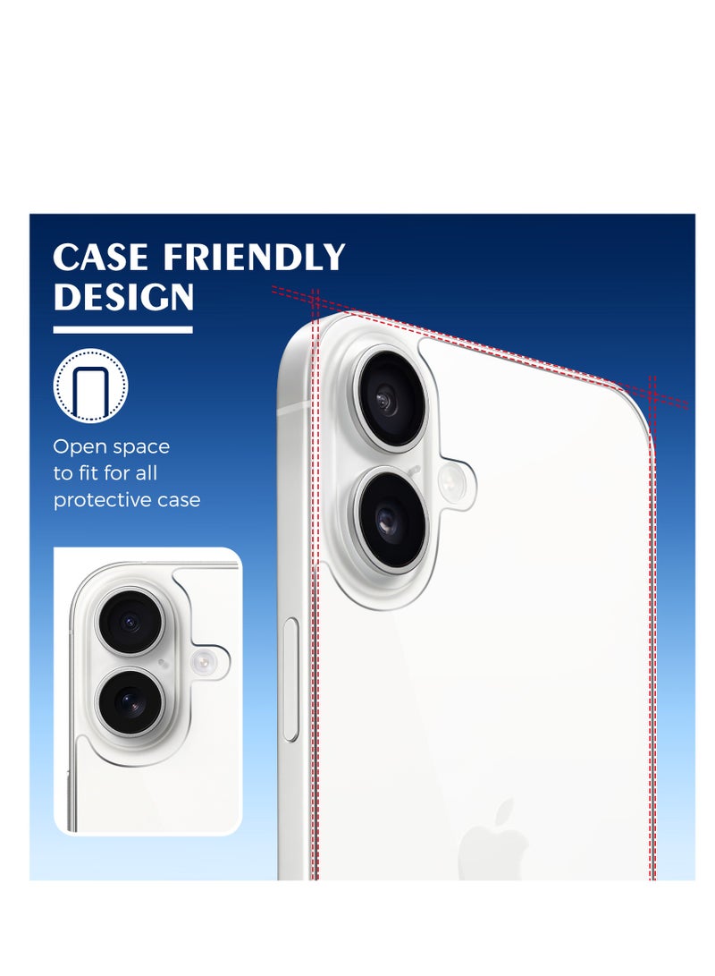 3 in 1 Screen Protector for iPhone 16, Front and Back Tempered Glass Screen Protector, Camera Lens Protector Ultra Thin Bubble Free(6.1 inch) - Image 3