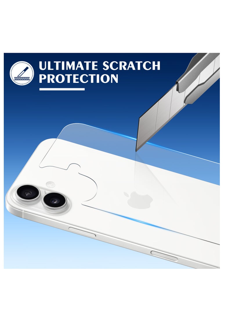 3 in 1 Screen Protector for iPhone 16, Front and Back Tempered Glass Screen Protector, Camera Lens Protector Ultra Thin Bubble Free(6.1 inch) - Image 4