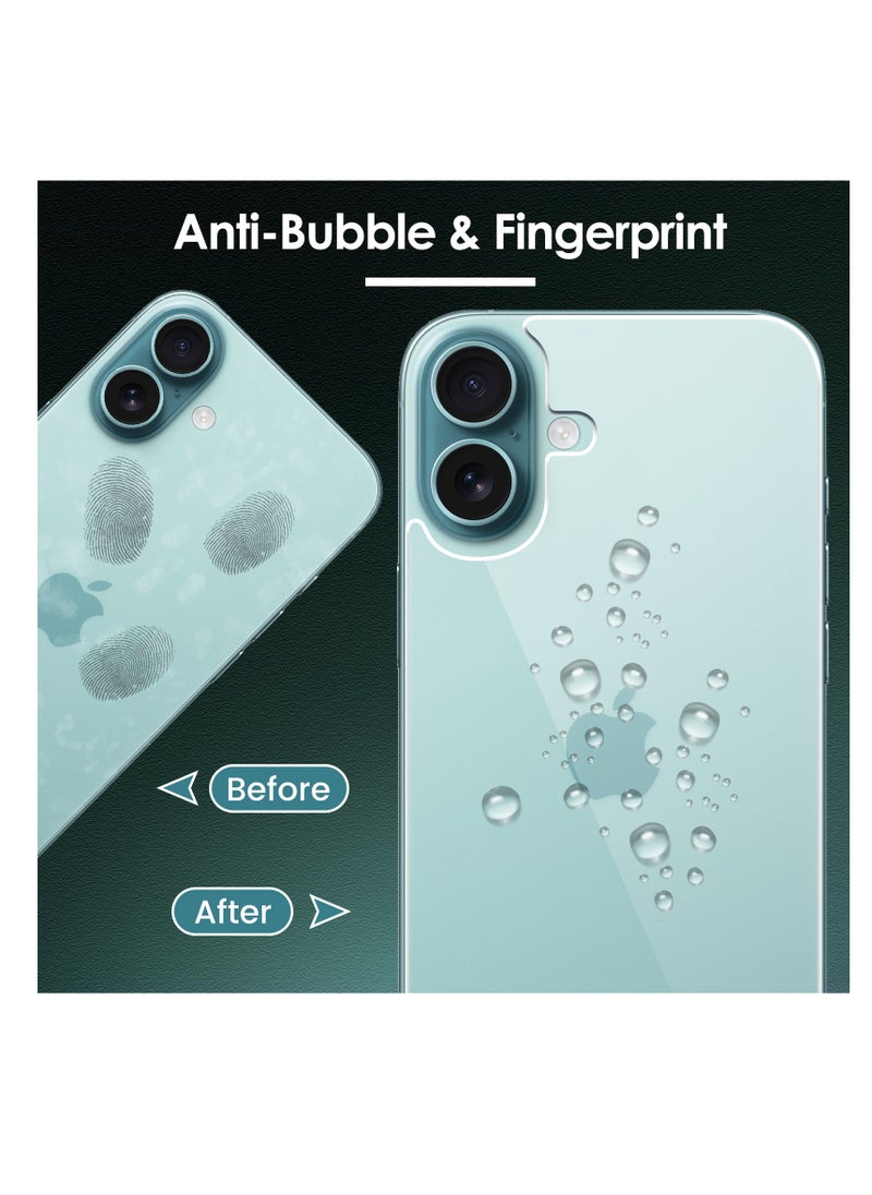 Generic 3 in 1 Screen Protector for iPhone 16, Front and Back Tempered Glass Screen Protector, Camera Lens Protector Ultra Thin Bubble Free(6.1 inch)  - Image 4