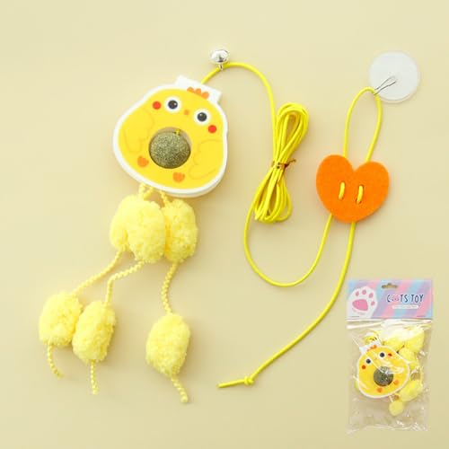 Sunkizzrs® Hanging Swing Catnip Toy - Interactive Cat Teaser Toy - Elastic Rope Design Cats Rotatable Edible Mint Natural Healthy Teeth Cleaning Chew Claw Toy for Cat/Kitten (Chicken) - Image 1