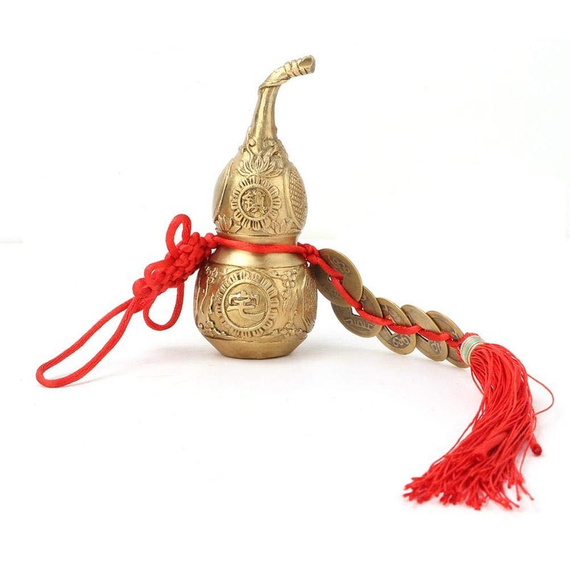 Hilitand Brass Good Luck Wu Lou Hu Lu Gourd Feng Shui Luck and Treasure for Housewarming Gifts Home Decoration - Image 1