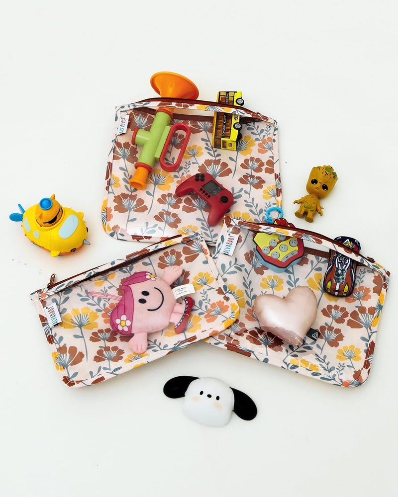 ALVA 3pcs Mess-Proof Travel Toilety Bag,Clear Cosmetic & Diaper Organizer with Front Pouch 3LT03 - Image 4
