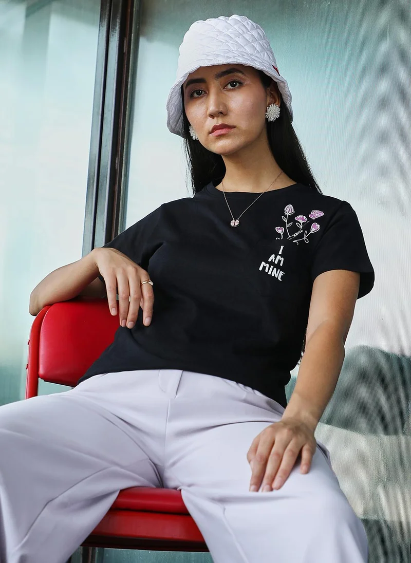 Women's Jet Black I Am Mine Top