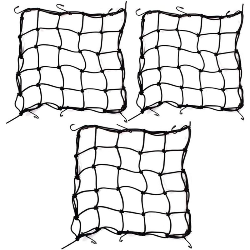 Black Motorcycle Luggage Net 5 Pack 6 Hooks Elastic Mesh Cargo Net For Fuel Tank Trunk Bicycle Rear Rack Safety Protection - Image 2