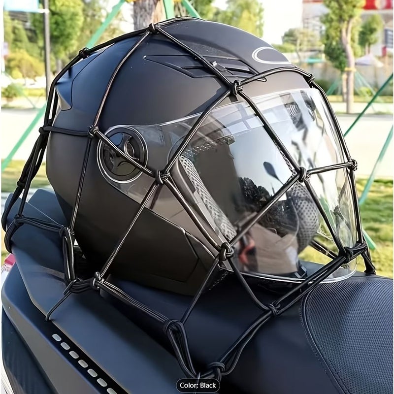Black Motorcycle Luggage Net 5 Pack 6 Hooks Elastic Mesh Cargo Net For Fuel Tank Trunk Bicycle Rear Rack Safety Protection - Image 3